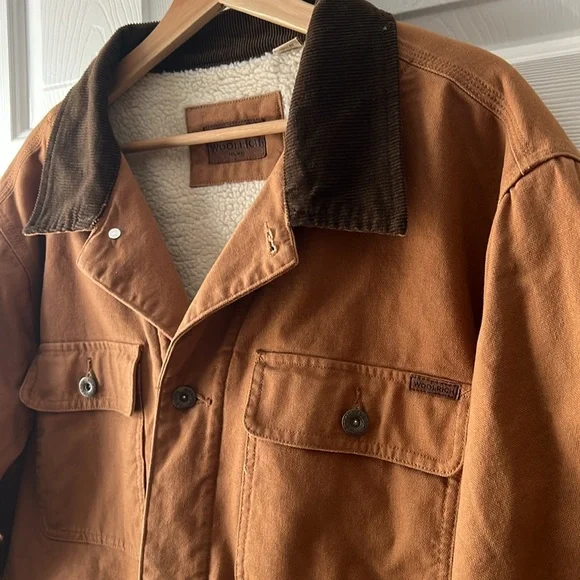 Woolrich Sherpa lined Canvas Trucker Jacket XL - Picture 4 of 13